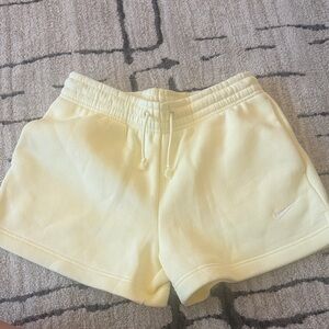 Nike Women's Light Yellow Athletic Shorts